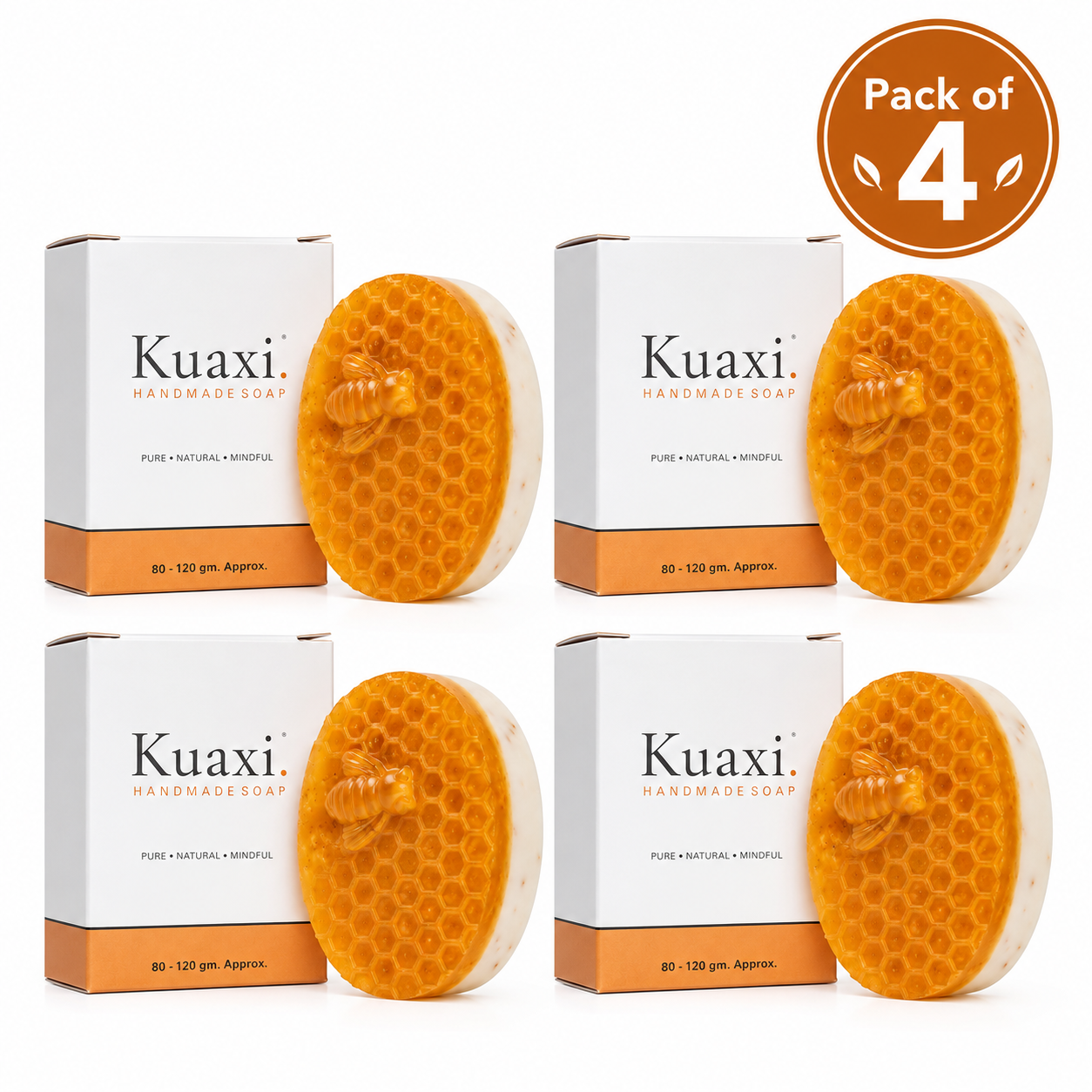 Honey Almond Handmade Soap – Pack of 4 — Kuaxi Essentials Handcrafted Soap
