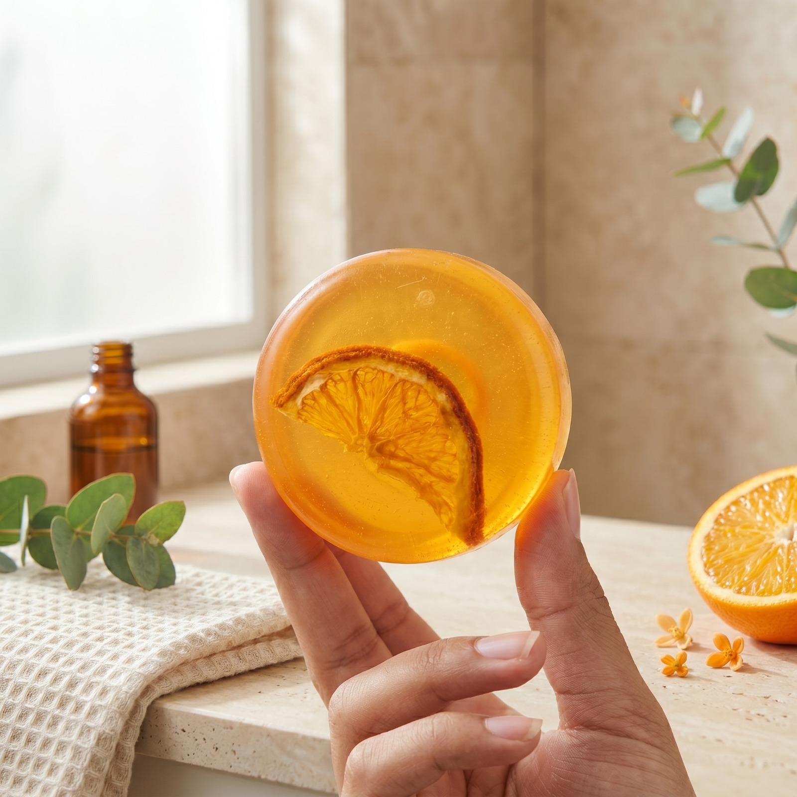 Translucent Orange Disc — Kuaxi Essentials Handcrafted Soap